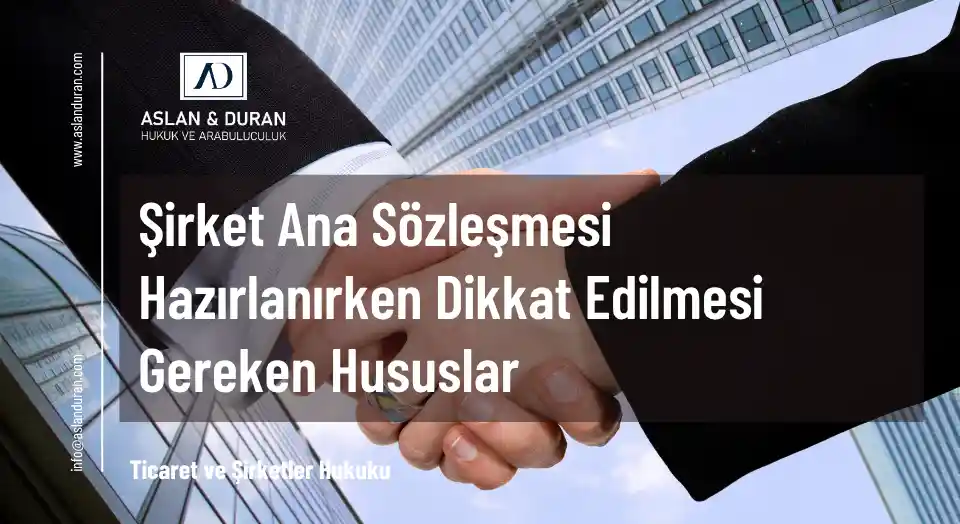 şirket ana sözleşmesi